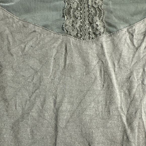 Bebe Olive Green Lace Mesh Peplum Tank M Fairy Grunge Goth Romantic Y2K Camisole - Picture 10 of 11